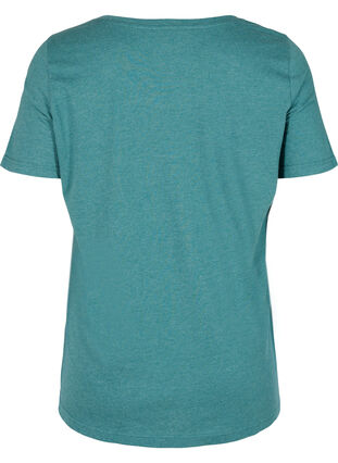 Meliertes T-Shirt mit Print und kurzen Ärmeln, Pacific Mel., Packshot image number 1