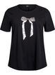T-Shirt mit Print, Schwarz, Packshot image number 0