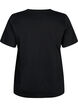 Kurz&auml;rmeliges Basic T-Shirt mit V-Ausschnitt, Schwarz, Packshot image number 1