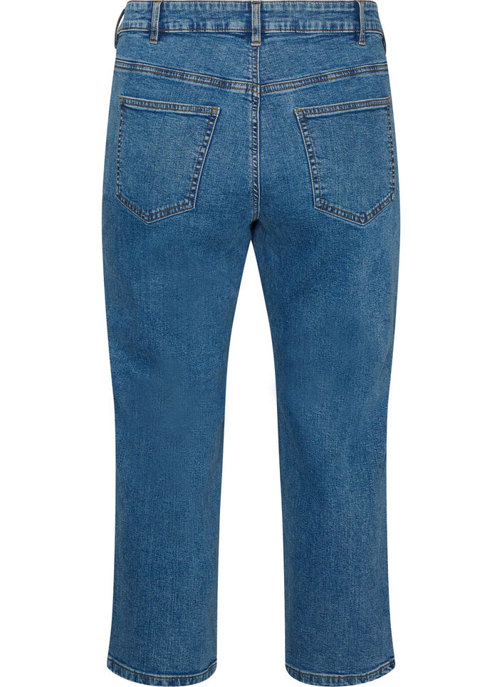 Gek&uuml;rzte Vera Jeans mit geradem Bein, Blau, Packshot image number 1