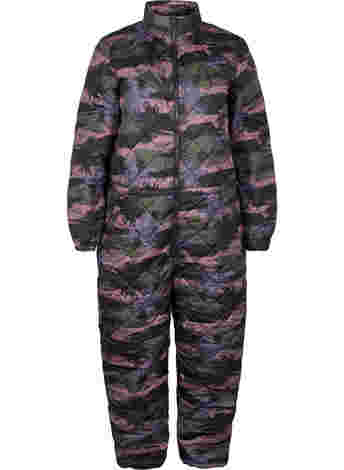 Thermojumpsuit mit Camouflage-Print