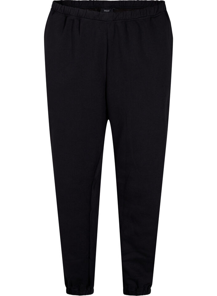 Lockere Baumwollhose mit Taschen, Schwarz, Packshot image number 0