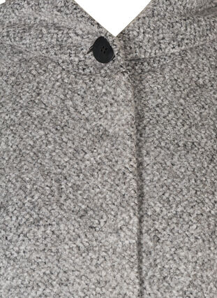 Lange Jacke mit Kapuze und Wolle, Light Grey Melange, Packshot image number 2