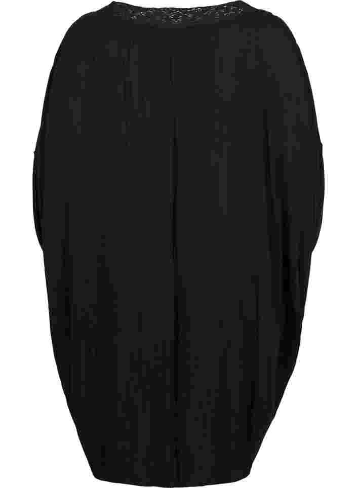 Strandkleid aus Viskose mit Spitzendetails, Black, Packshot image number 1