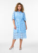 Hemdblusenkleid aus Broderie Anglaise mit Bindeg&uuml;rtel, Blau, Model image number 1