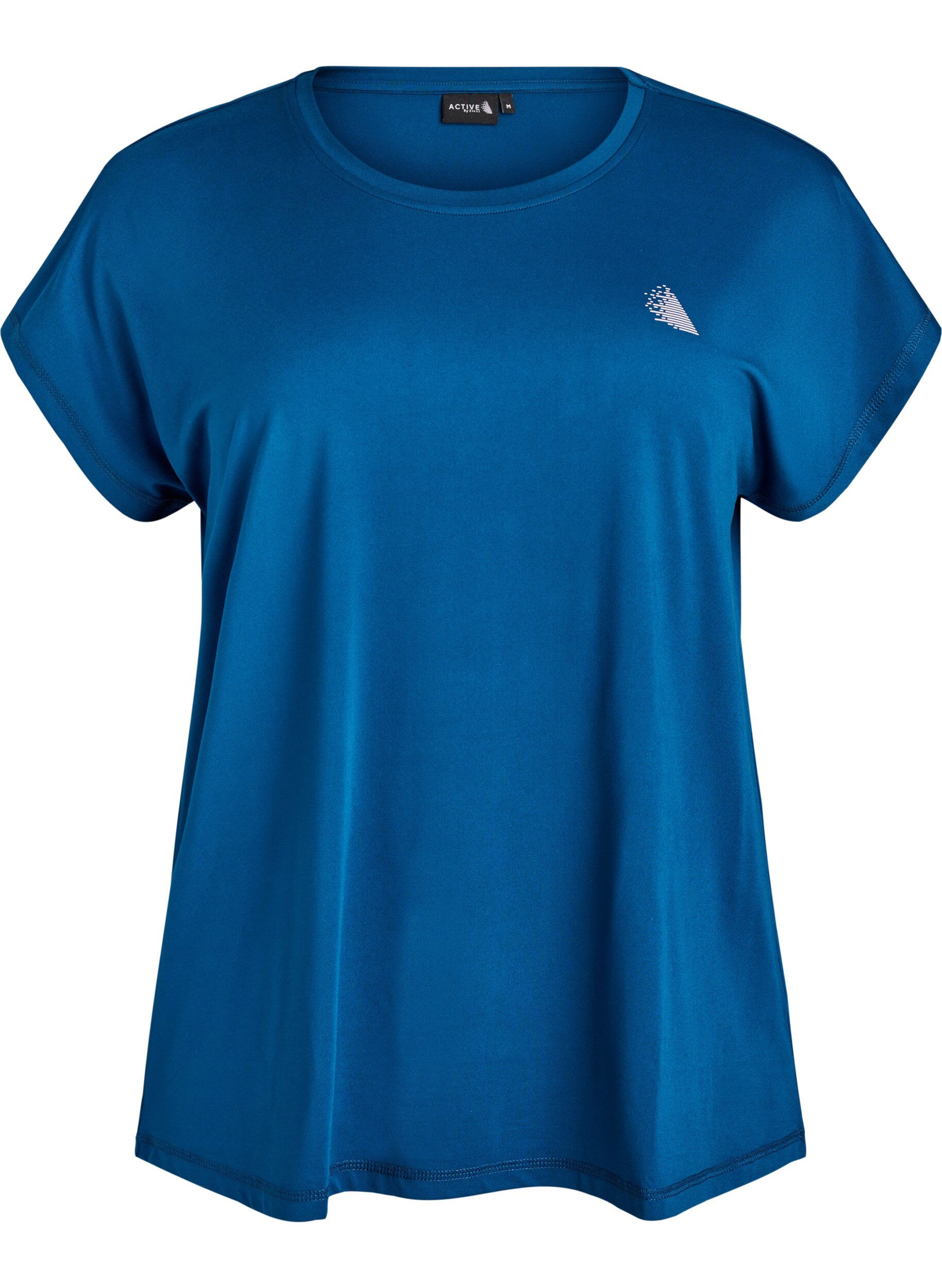 ZizziEinfarbiges Trainings-T-Shirt, Blau, Packshot image number 0