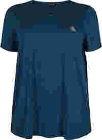 Melange Trainings-T-Shirt mit Rundhalsausschnitt