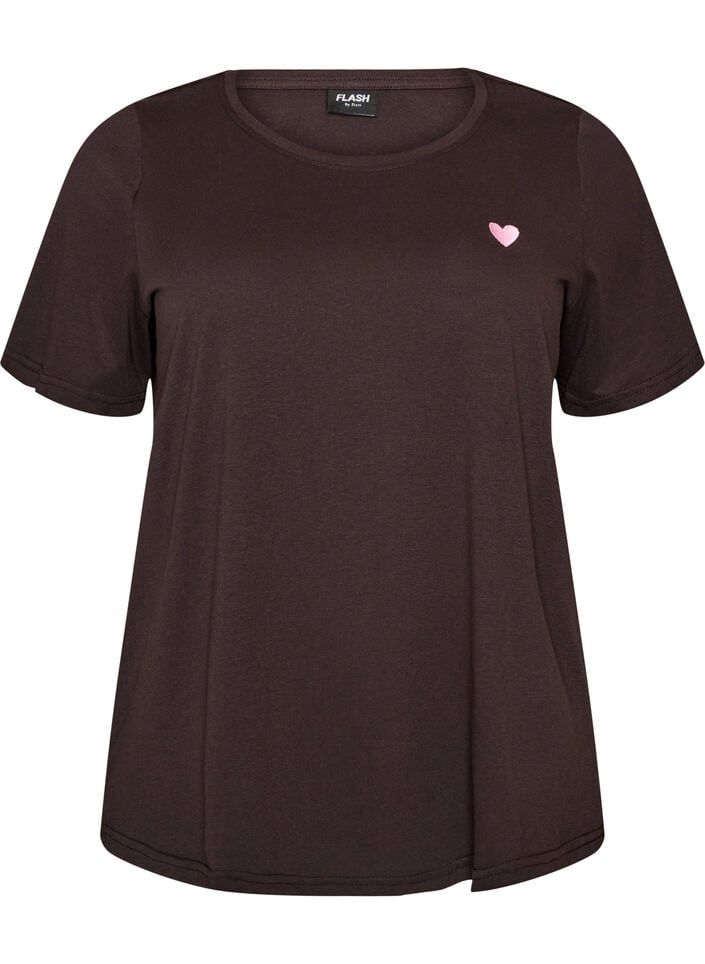 T-Shirt mit Print, Braun, Packshot image number 0
