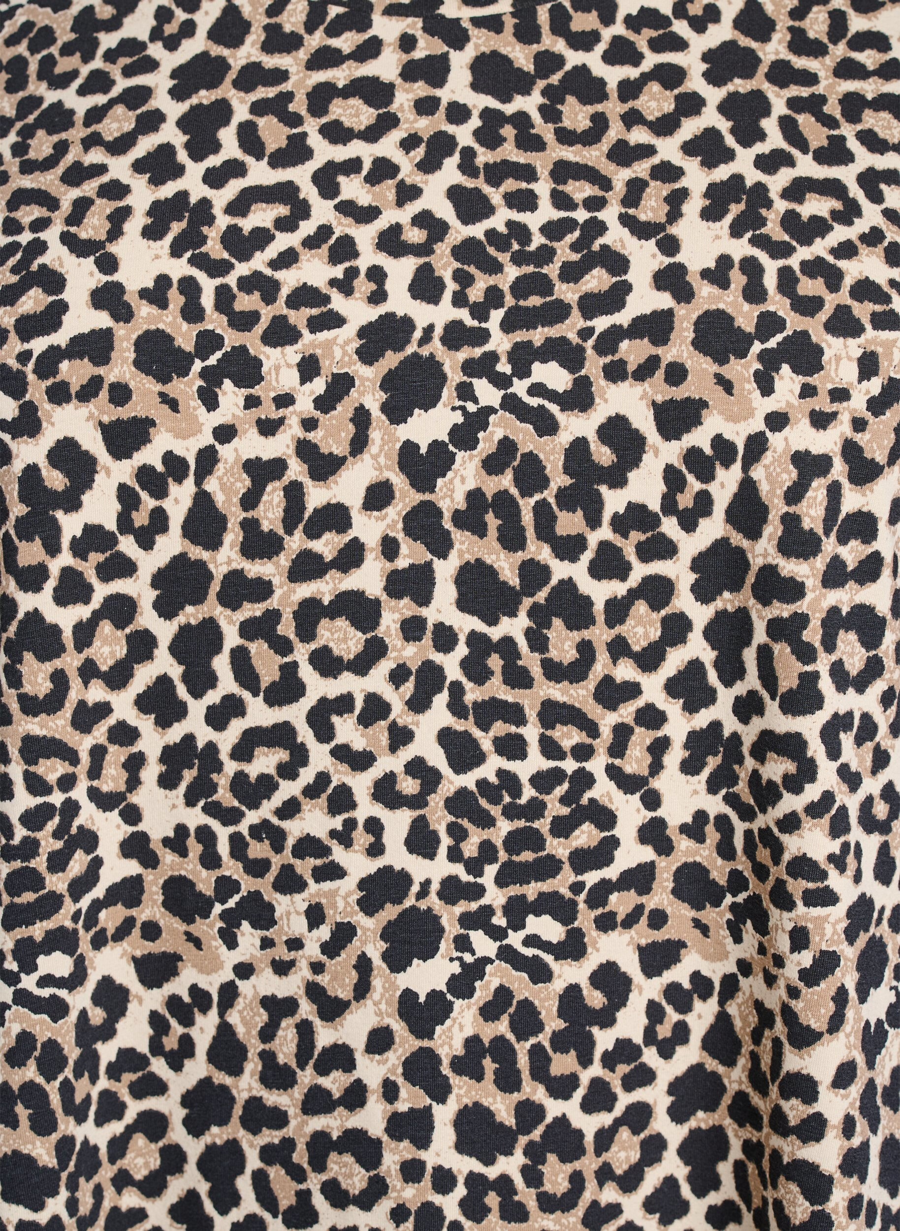 Zizzi Kurzes T-Shirt Kleid aus Baumwolljersey, Braun, Packshot image number 2