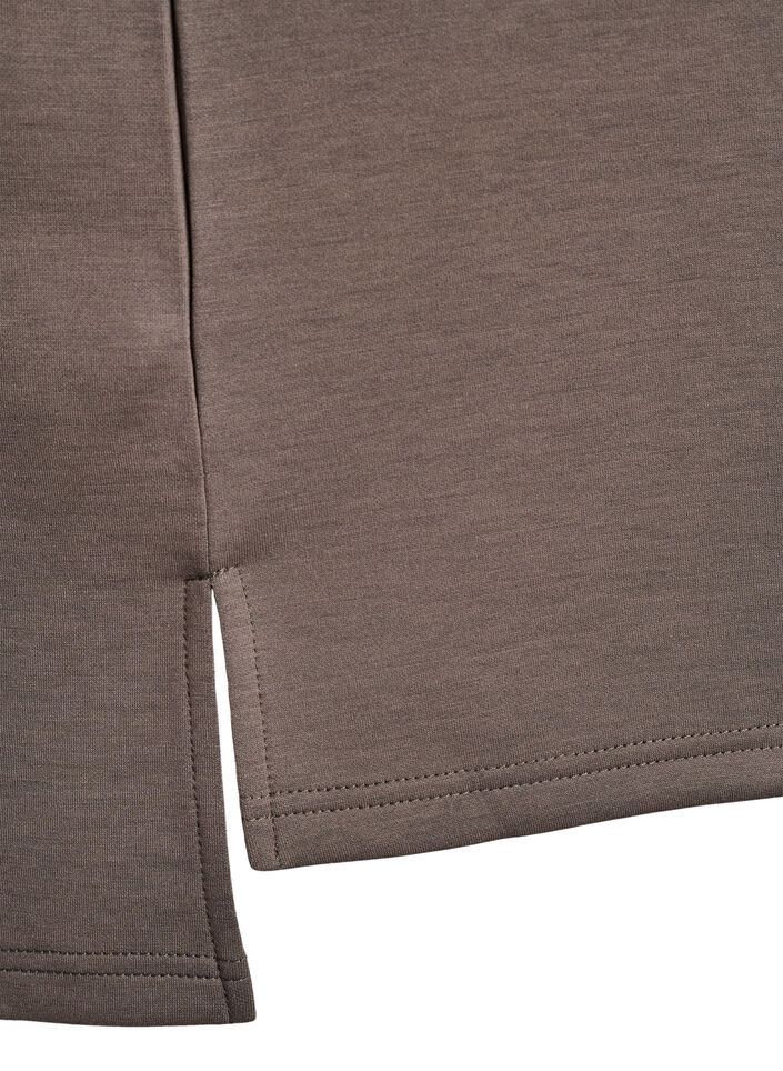 Kurzärmeliges Sweatshirt mit hohem Kragen, Braun, Packshot image number 3