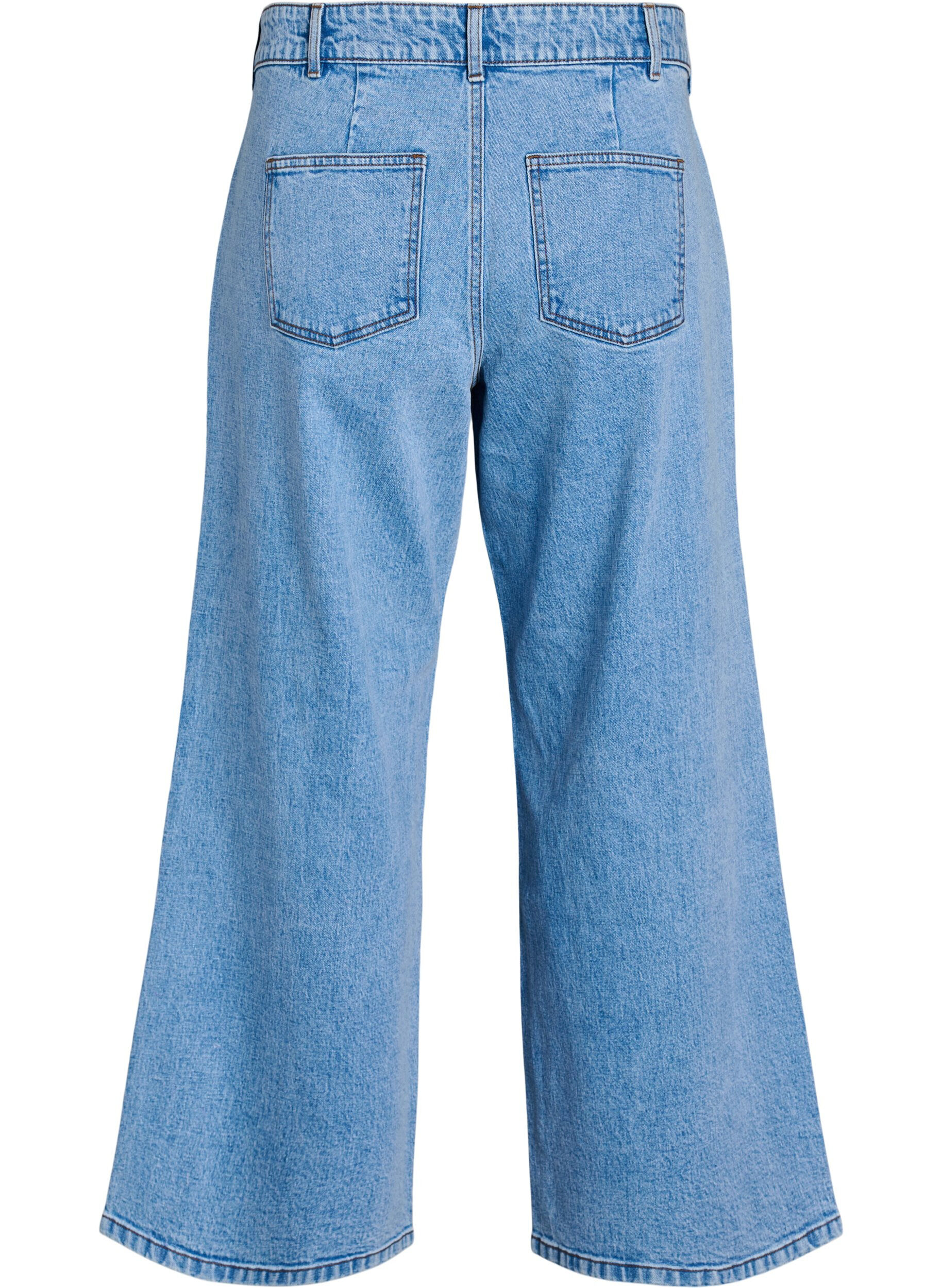 Zizzi Hoch taillierte Jeans mit weitem Bein, Blau, Packshot image number 1