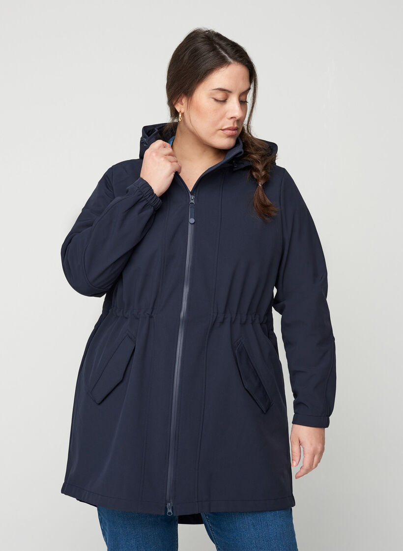 Softshelljacke mit Kapuze, Night Sky solid, Model image number 0