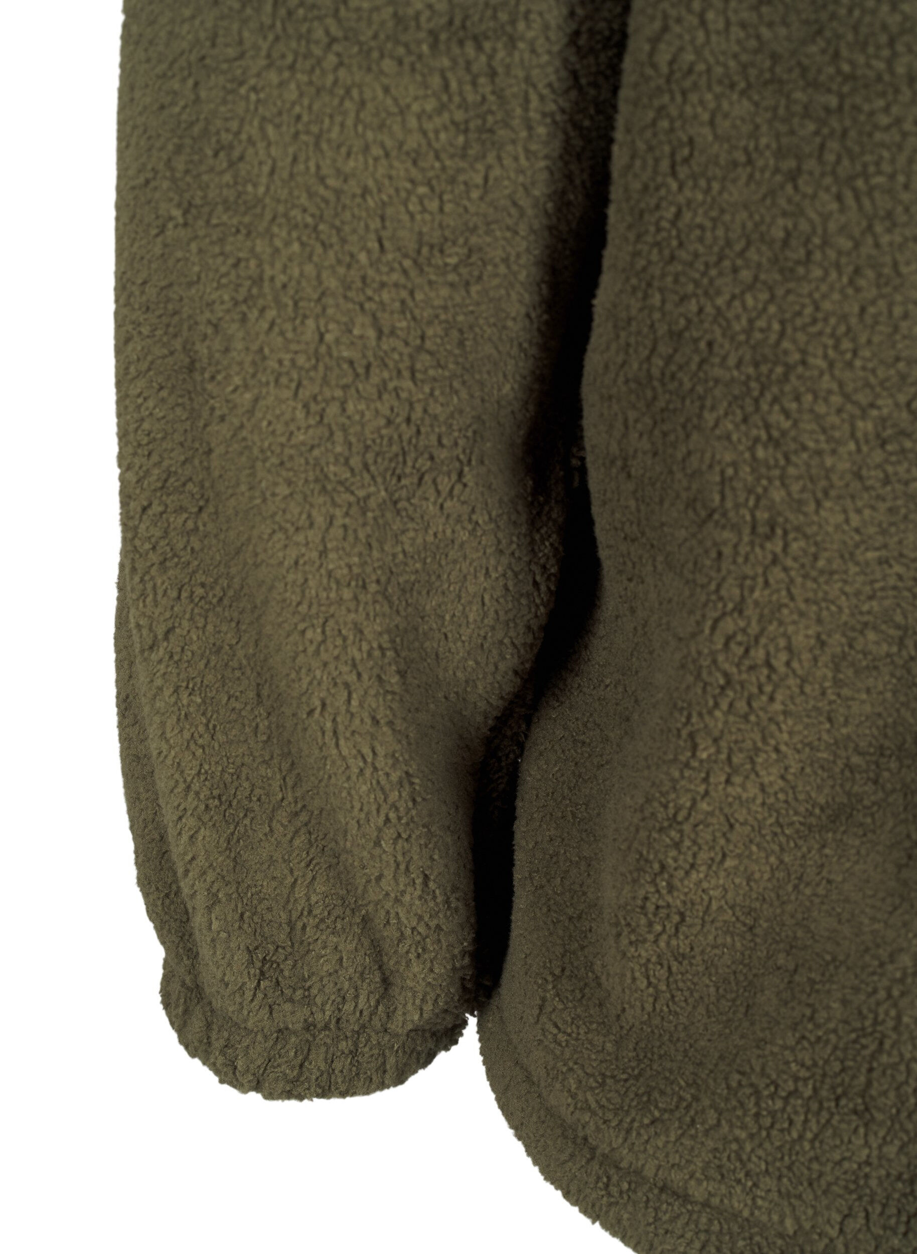 Zizzi Lockere Teddy-Bluse mit Rundhalsausschnitt, Forest Night, Packshot image number 3