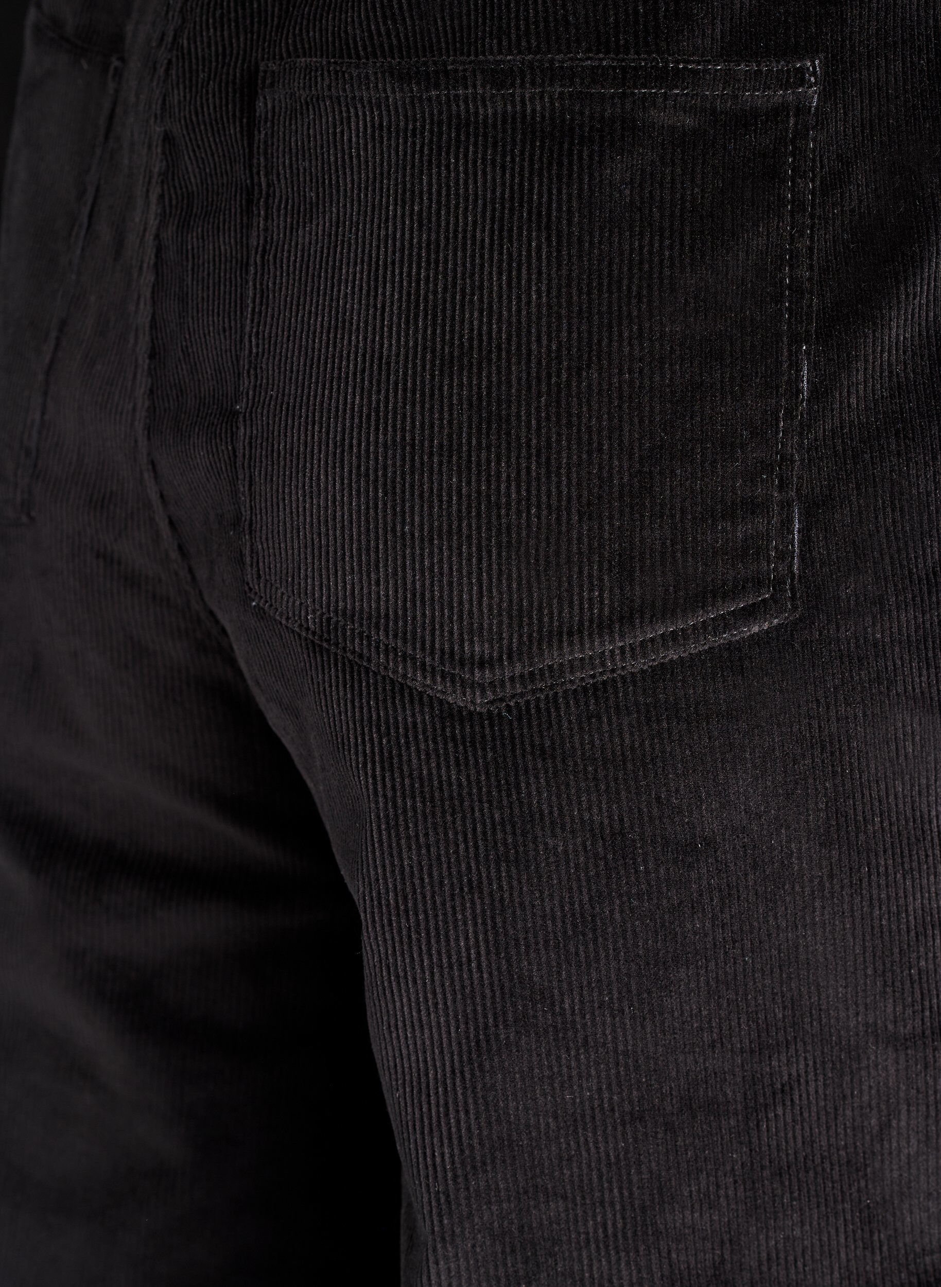 Zizzi Hoch taillierte Cordhose mit weiten Beinen, Schwarz, Packshot image number 3