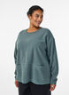 Lockere Bluse aus Fleece mit Taschen, Grün, Model image number 0