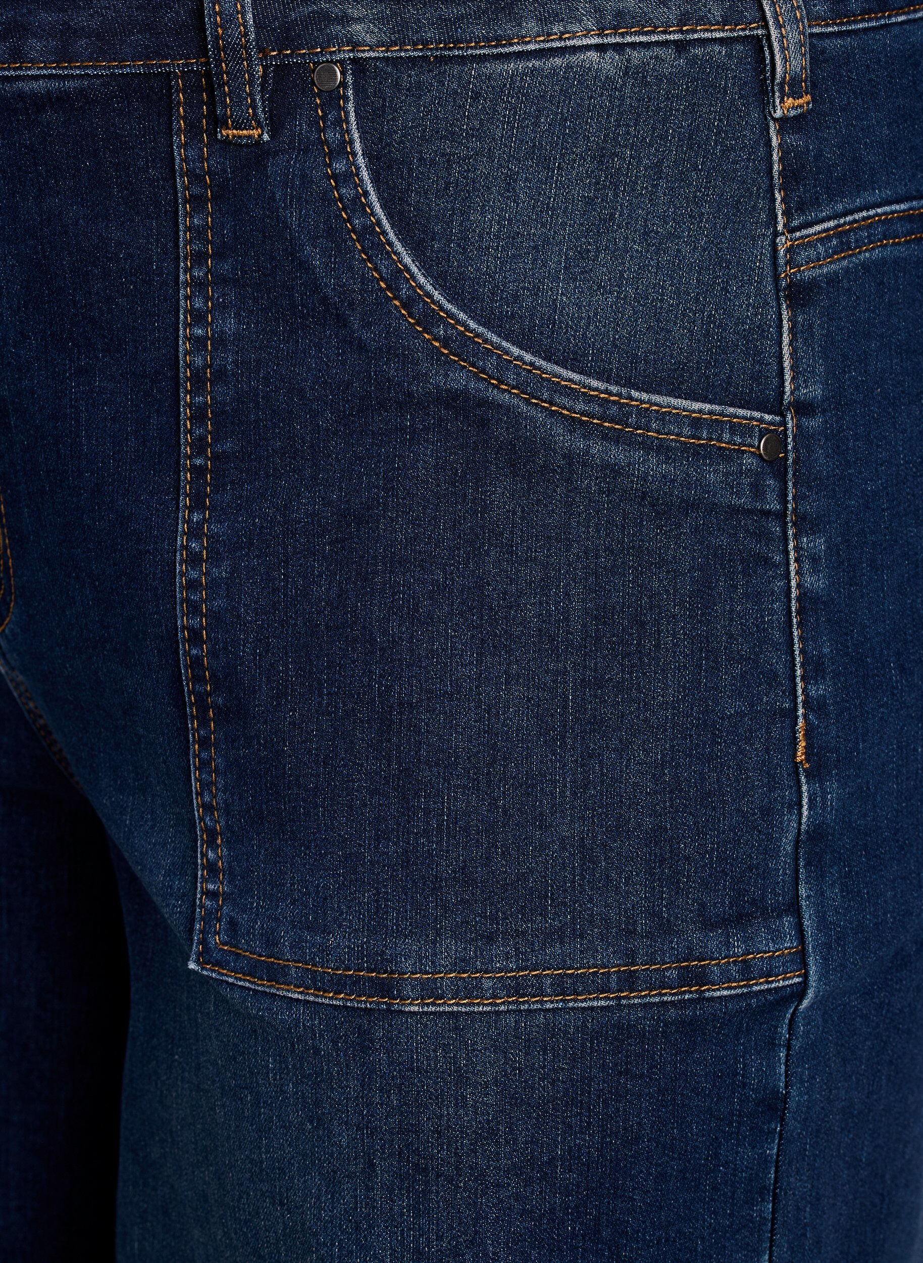 Zizzi Denim-Knickers mit weiten Beinen, Blau, Packshot image number 2