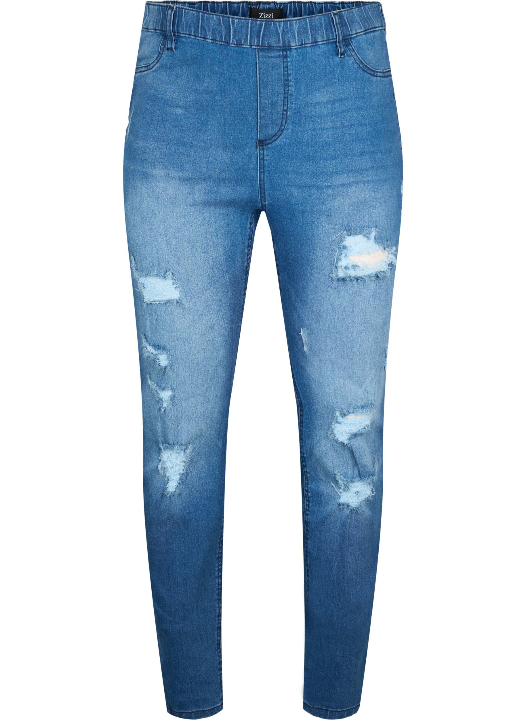 Zizzi Jeggings mit Rissen, Dark blue, Packshot image number 0