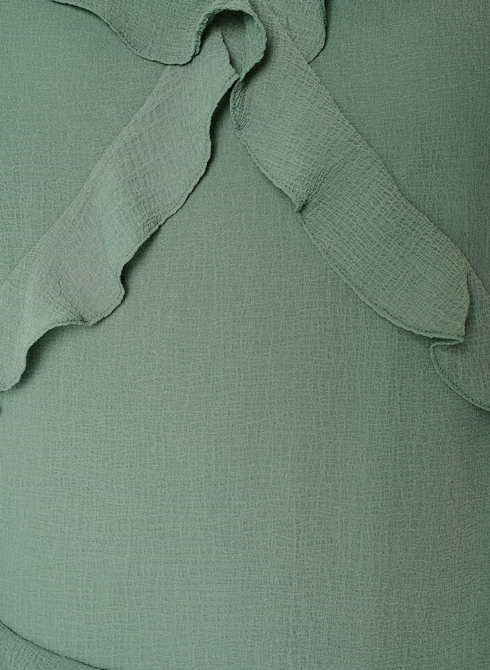 Kleid aus Chiffon mit asymmetrischen R&uuml;schen, Gr&uuml;n, Packshot image number 2