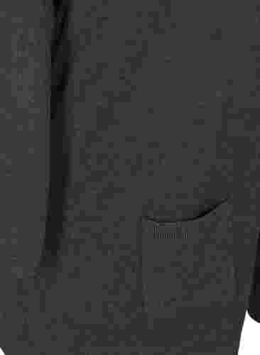 Lange Strickjacke aus einer Viskosemischung, Dark Grey Melange, Packshot image number 3