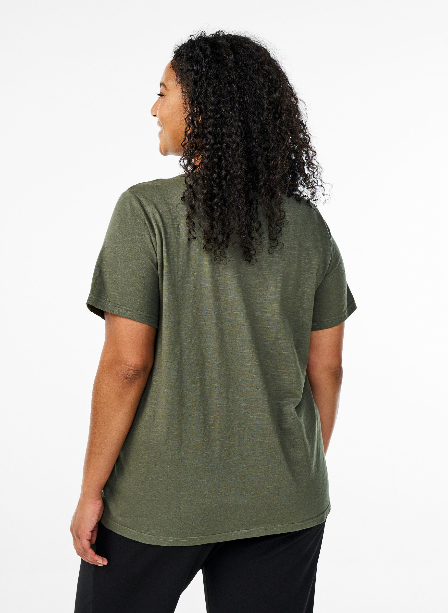 ZizziT-Shirt mit Knopfleiste, Gr&uuml;n, Model image number 2