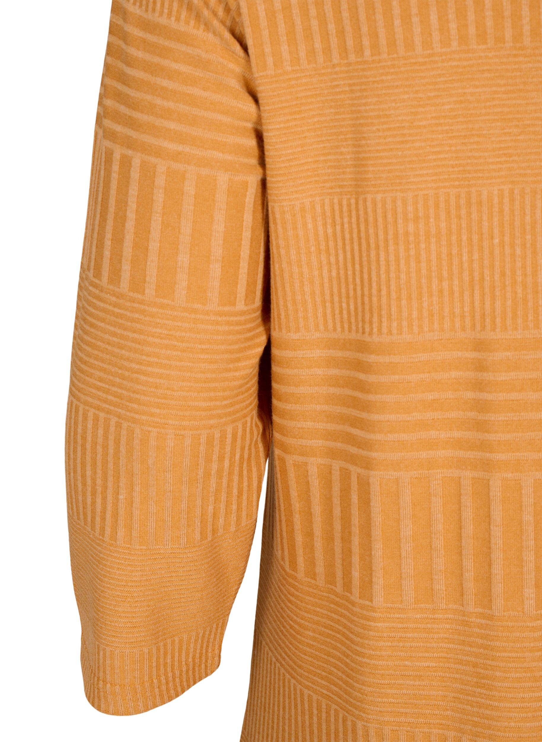 Zizzi Kleid mit 3/4-&Auml;rmeln und Streifenmuster, Sudan Brown Mel., Packshot image number 2