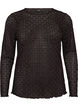 Bluse mit Lochmuster und langen &Auml;rmeln, Schwarz, Packshot image number 0