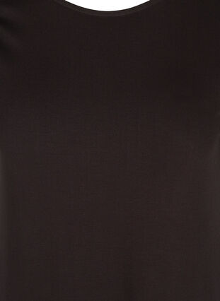Kurzarm Viskosekleid mit Schnurdetails, Black, Packshot image number 2