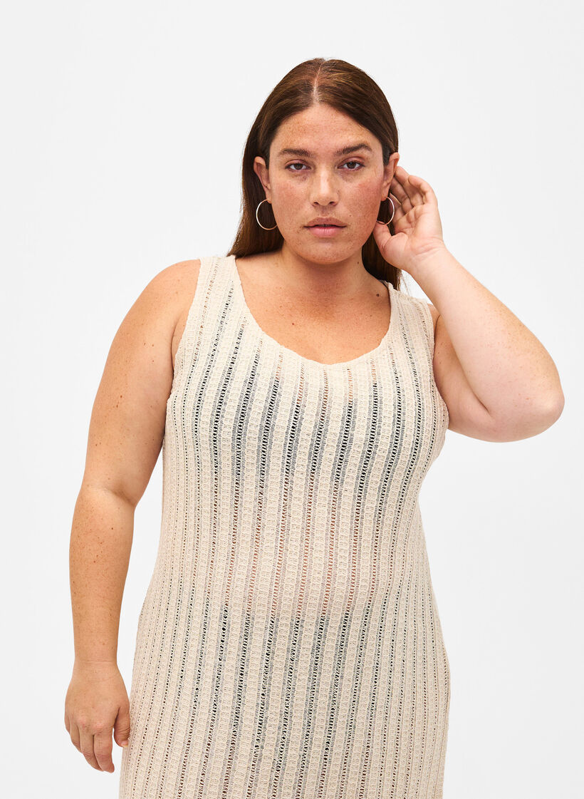 Leichtes, gewebtes Strandkleid mit Schlitzen, Brazilian Sand, Model image number 2