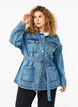 Denim-Jacke mit Bindegürtel, Blue Denim, Model image number 0