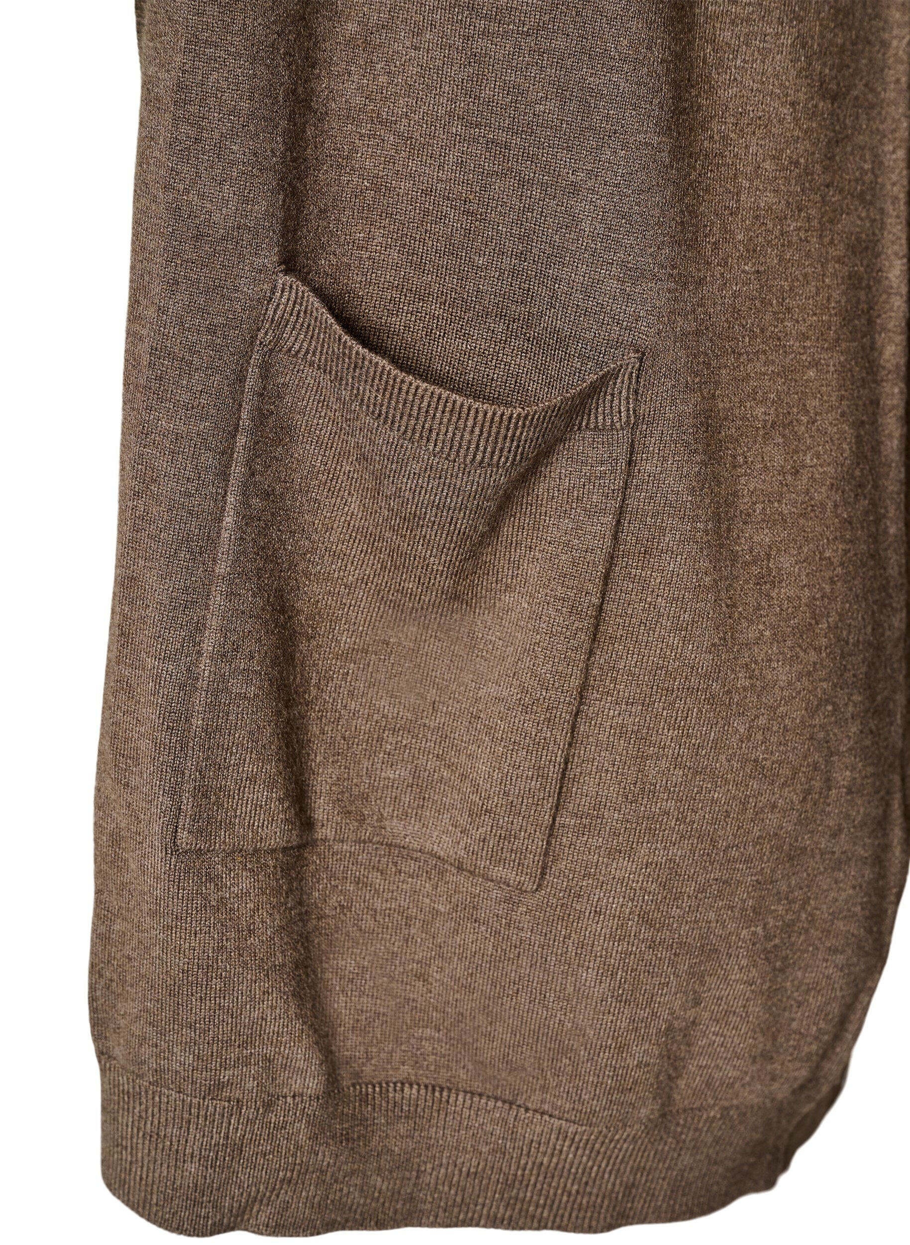 ZizziLange Strickjacke aus einer Viskosemischung, Braun, Packshot image number 2