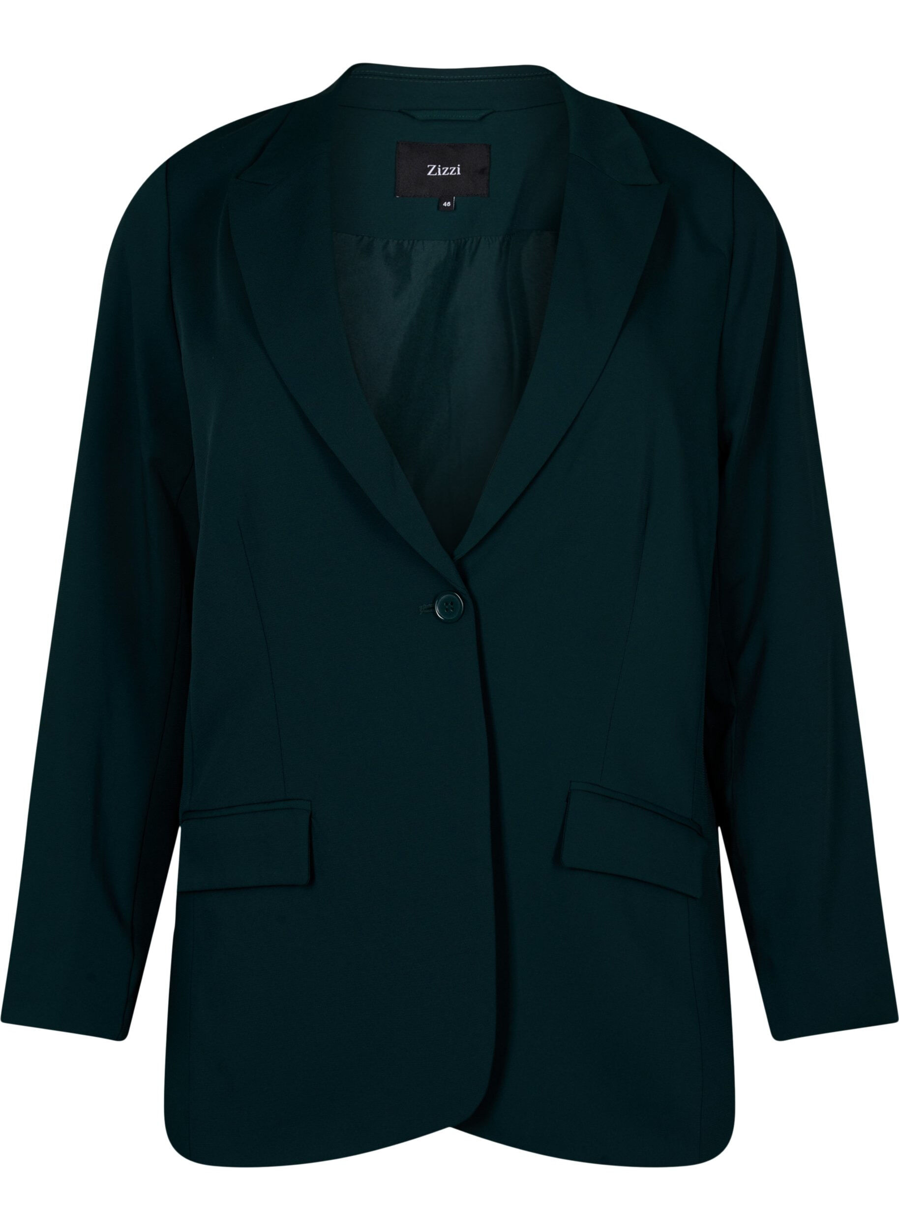 Zizzi Klassischer Blazer mit Taschen, Scarab, Packshot image number 0