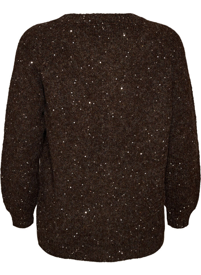 Cardigan mit Pailletten und Kn&ouml;pfen, Braun, Packshot image number 1