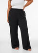 Hoch taillierte Hose aus Jersey mit weitem Bein, Schwarz, Model image number 3
