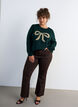 Pullover mit Glitzerschleife, Gr&uuml;n, Model image number 1