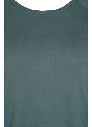Langarm Bluse aus Baumwolle mit Lochmuster, Balsam Green, Packshot image number 2