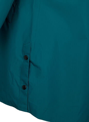 Regenmantel mit Taschen und Kapuze, Deep Teal, Packshot image number 4