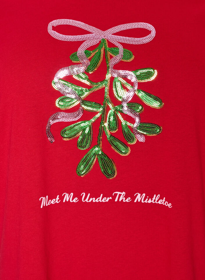 Weihnachts-T-Shirt aus Bio-Baumwolle, Rot, Packshot image number 2