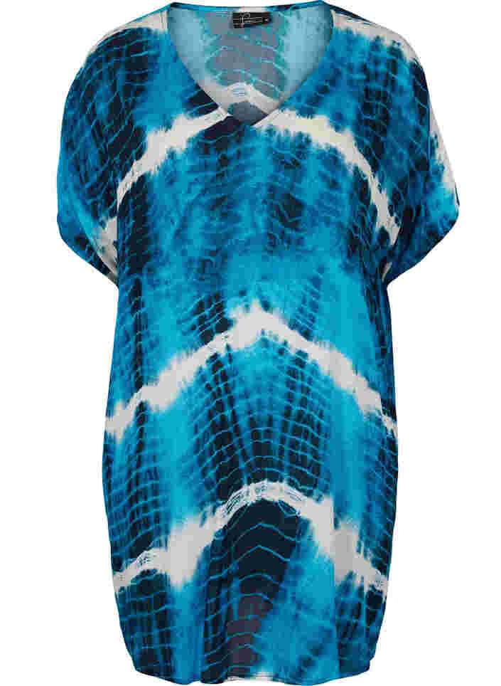 Strandkleid aus Viskose mit Batik-Print, Tie Dye Print, Packshot image number 0