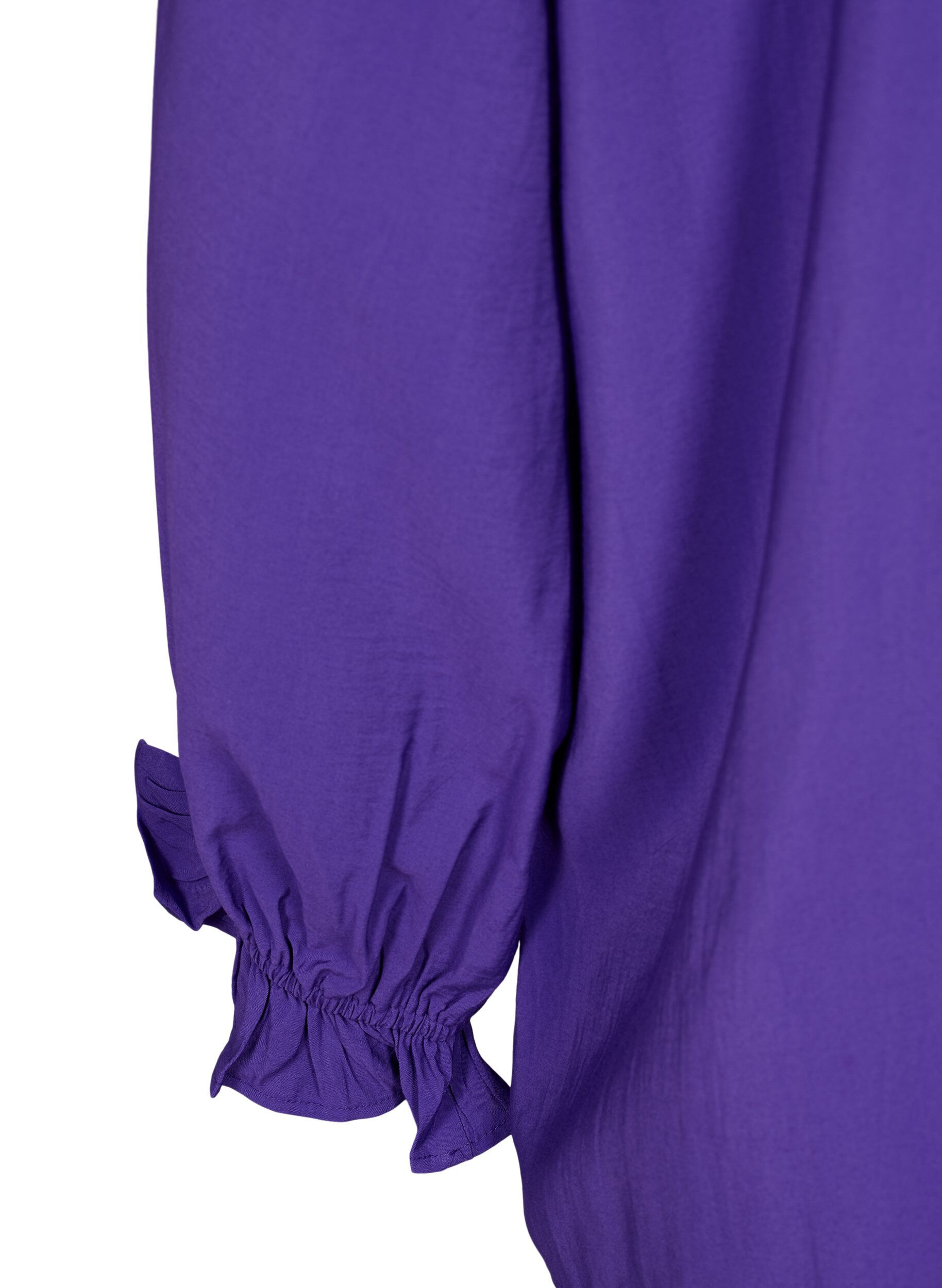 Zizzi Lang&auml;rmelige Viskosebluse mit R&uuml;schen, Prism Violet, Packshot image number 3