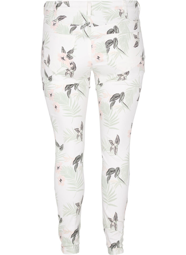 Hochtaillierte Amy Jeans mit Blumenprint, White Flower AOP L78, Packshot image number 1