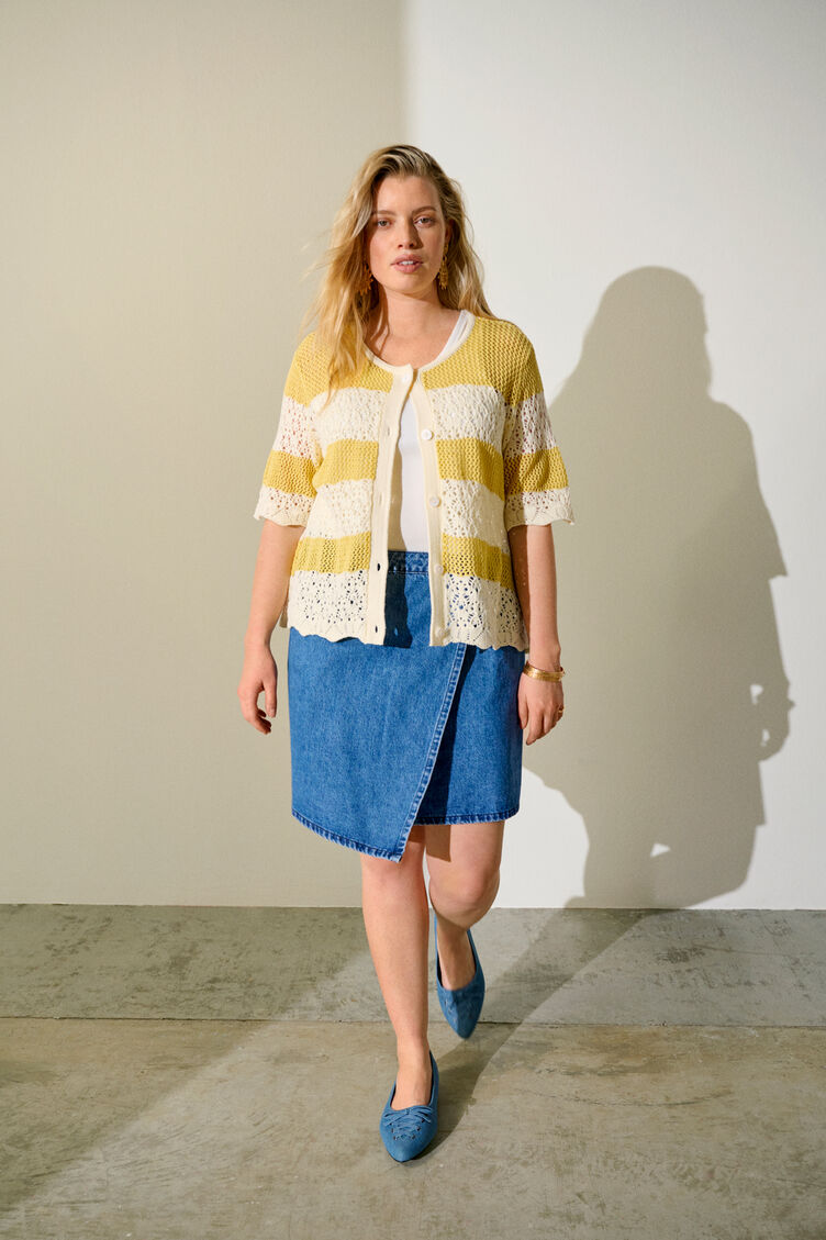 Jeansrock mit Details, , Model