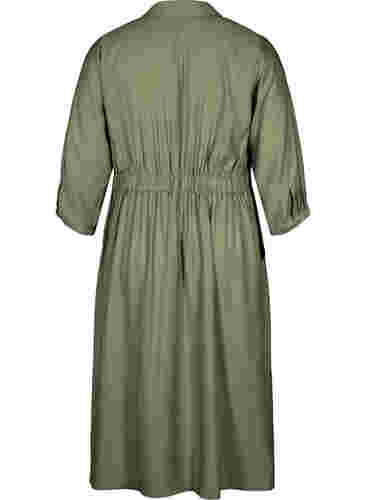 Wickelkleid aus Viskose mit 3/4 Ärmeln, Dusty Olive, Packshot image number 1