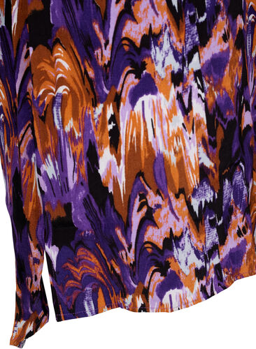 Longshirt mit Print aus Viskose, Pansy AOP, Packshot image number 3