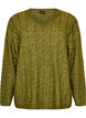 Bluse aus Strick mit Zopfmuster und V-Ausschnitt, Gr&uuml;n, Packshot image number 0