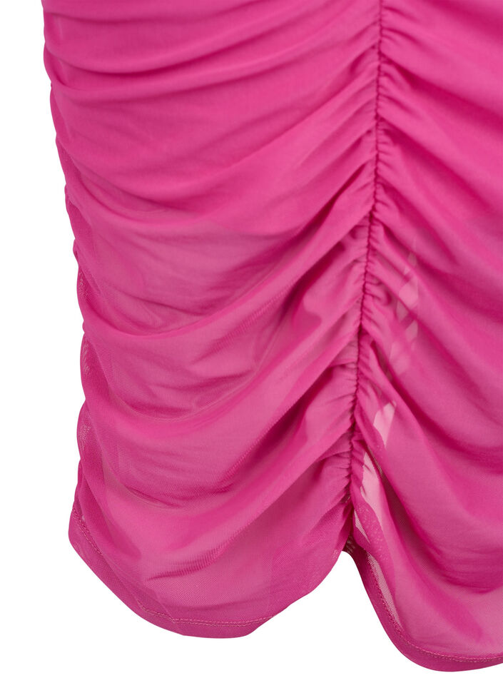 Eng anliegendes Kleid mit Drapierungen, Fuchsia Red, Packshot image number 3