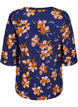 Florale Bluse mit 3/4-Ärmeln, Peacoat Flower AOP, Packshot image number 1