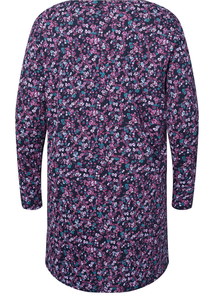 Langärmeliges Nachthemd aus Baumwolle, Night Sky Disty AOP, Packshot image number 1