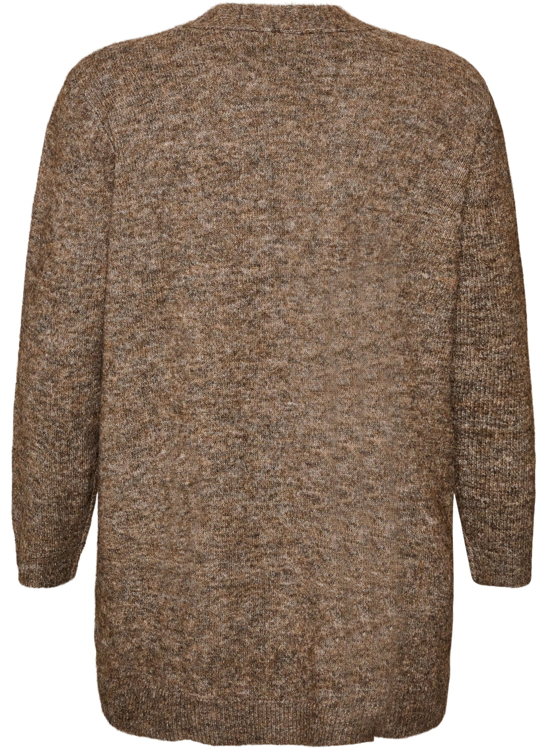 ZizziLange Strickjacke mit Taschen, Braun, Packshot image number 1