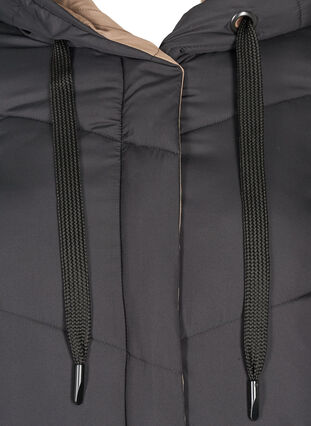 Lange wendbare Jacke mit Kapuze, Black COMB, Packshot image number 2