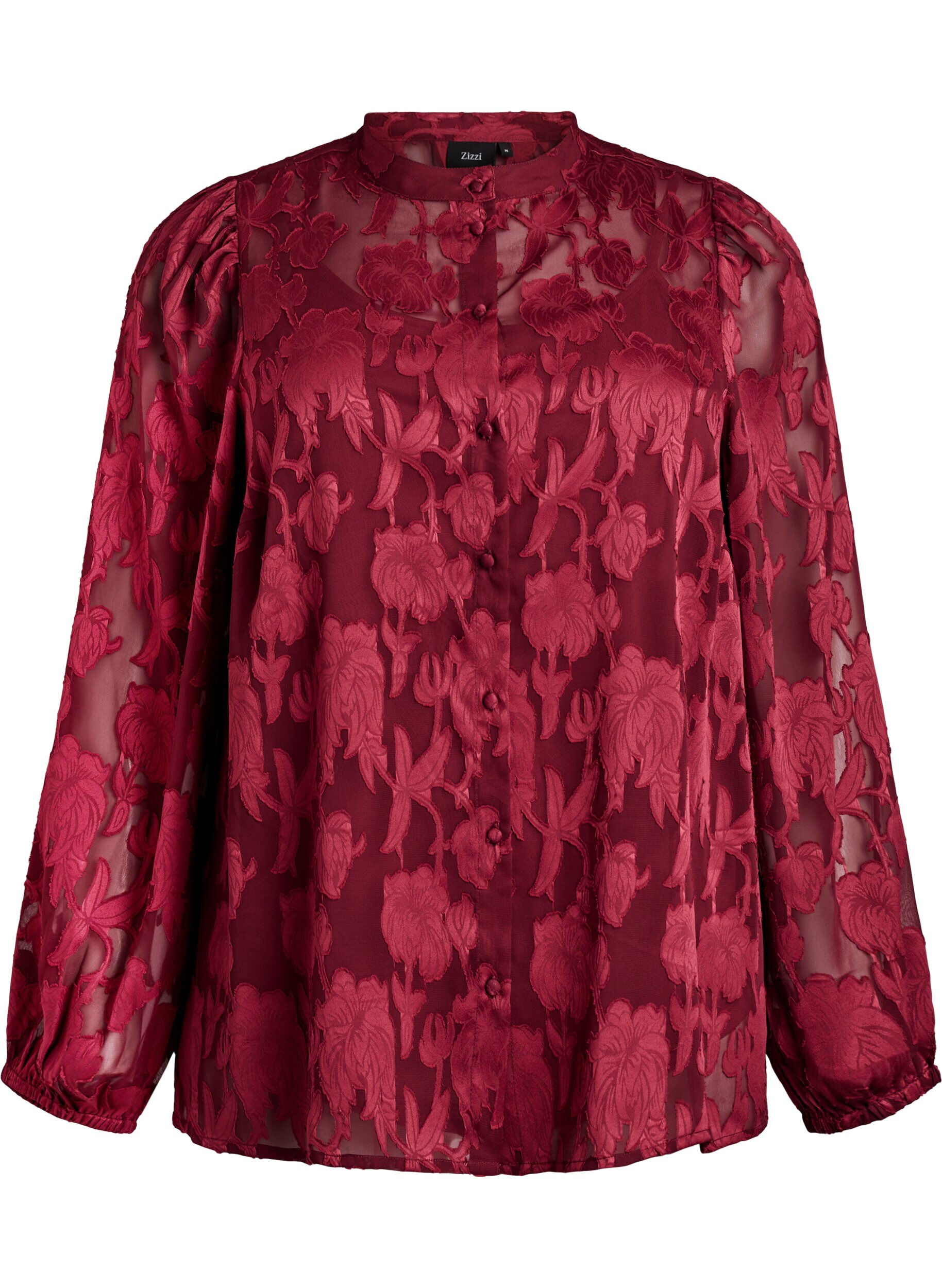 Bluse mit Kn&ouml;pfen und Blumenmuster